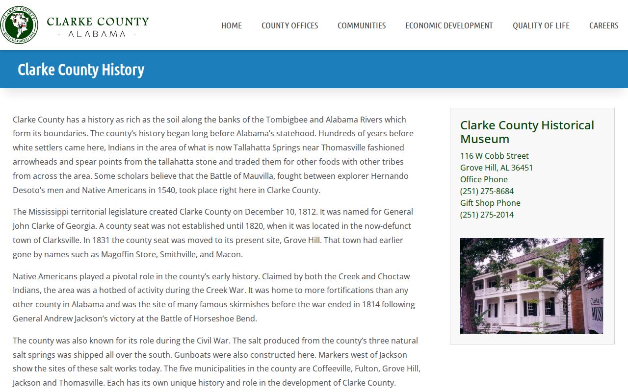 Clarke County court dockets courthouse history source