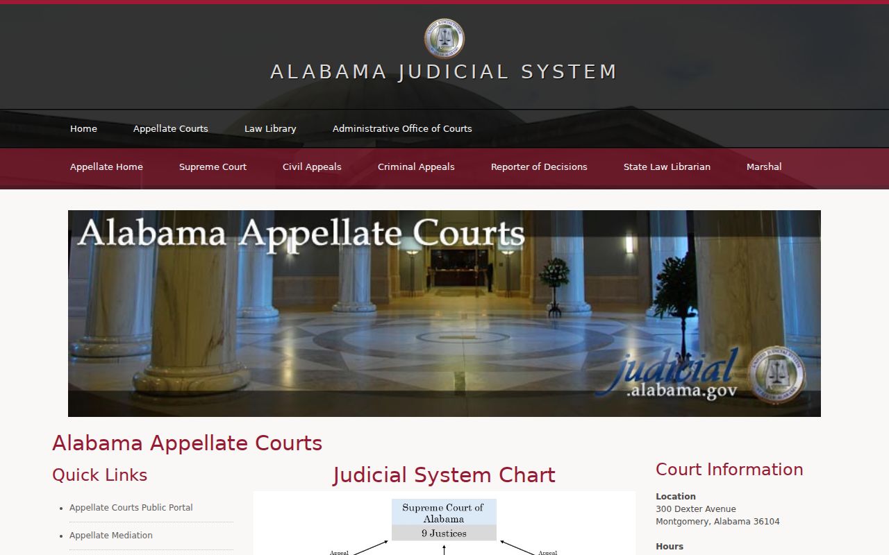 Clarke County Circuit Court Alabama judicial system chart