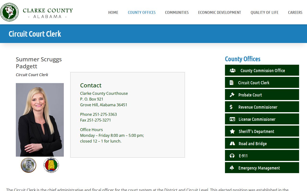 Clarke County court records Circuit Court Clerk page