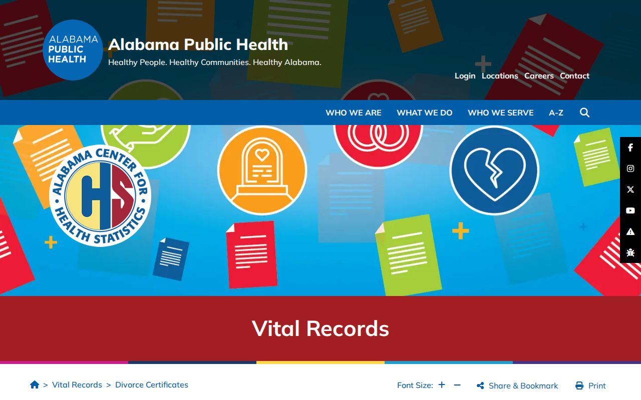 Clarke County divorce records ADPH certificate request